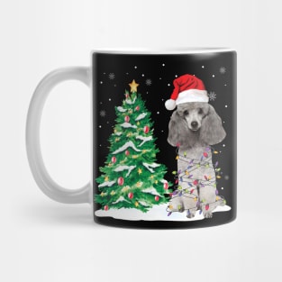 Poodle Santa Christmas Tree Lights Mug